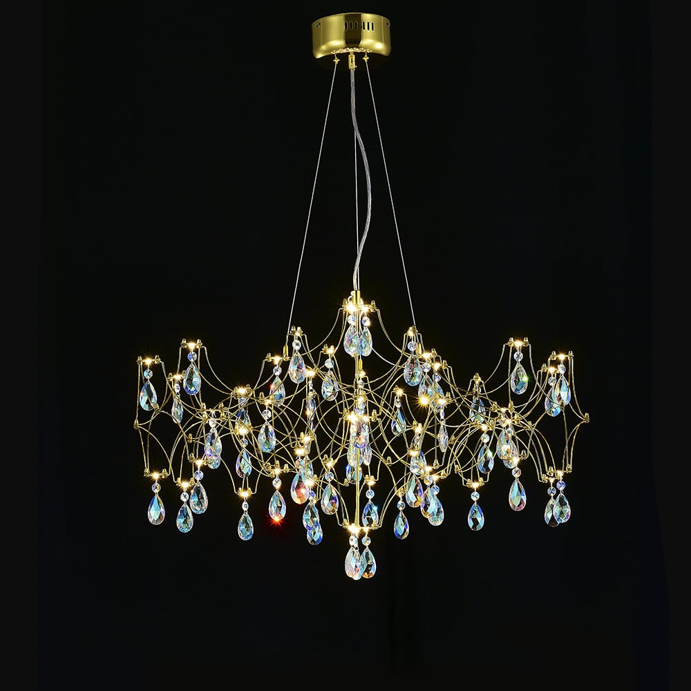 Изображение товара Подвесная люстра светодиодная с пультом и хрустальными подвесками MyFar K9 Ileria MR2653-57P-50CD