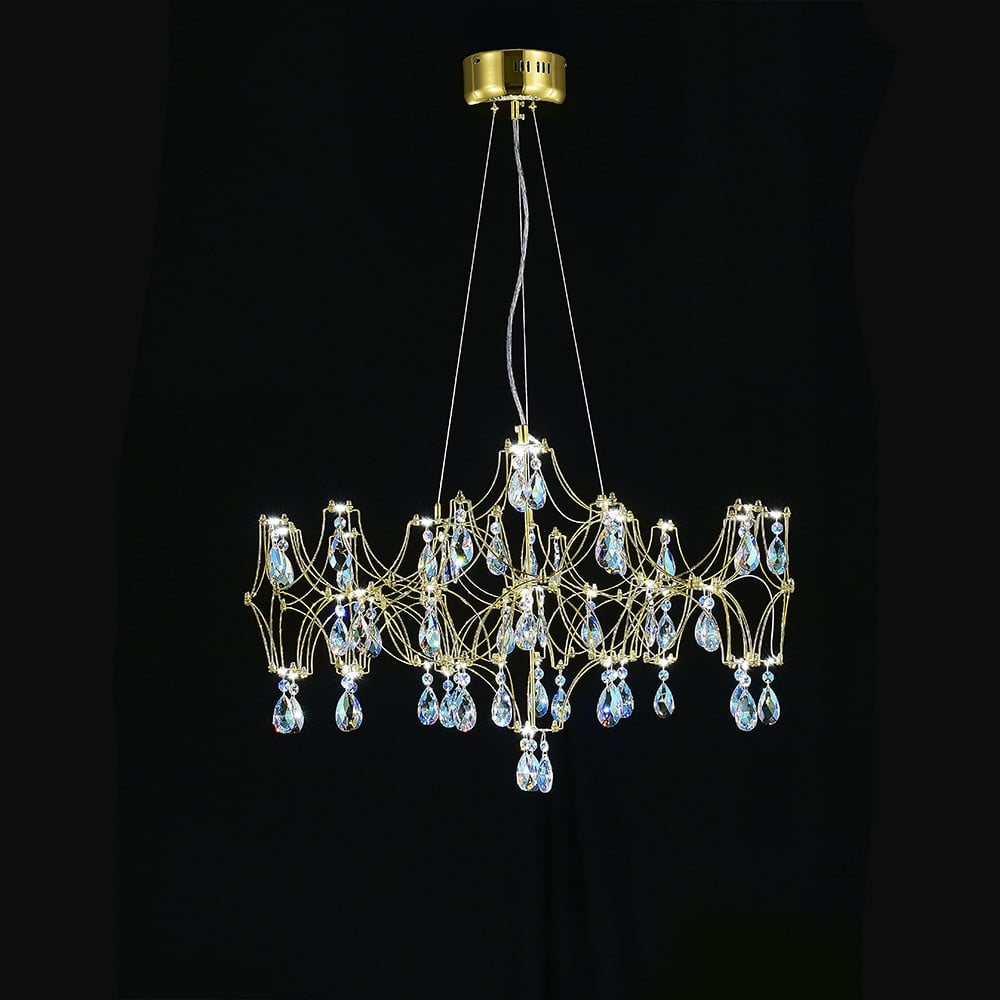 Изображение товара Подвесная люстра светодиодная с пультом и хрустальными подвесками MyFar K9 Ileria MR2652-57P-50CD