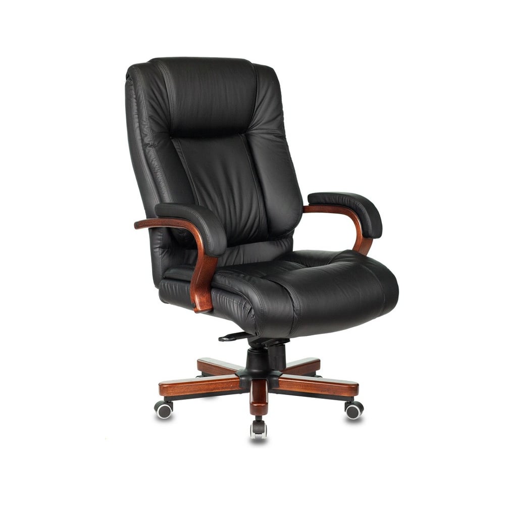 Изображение товара Кресло руководителя Бюрократ T-9925WALNUT черный кожа/иск.кожза, крестовина металл/дерево 1215691