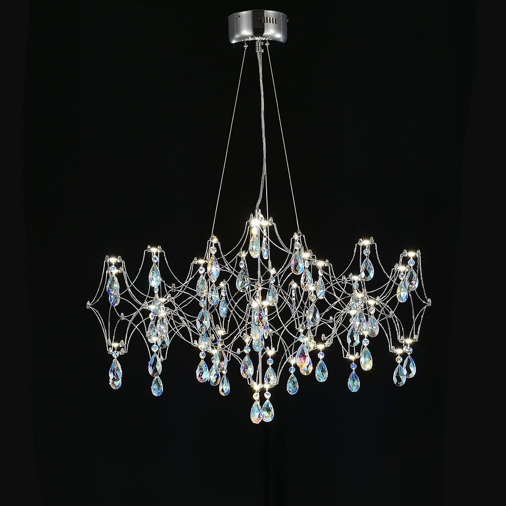 Изображение товара Подвесная люстра MyFar Ileria MR2651-57P-50CD с пультом и хрустальными подвесками