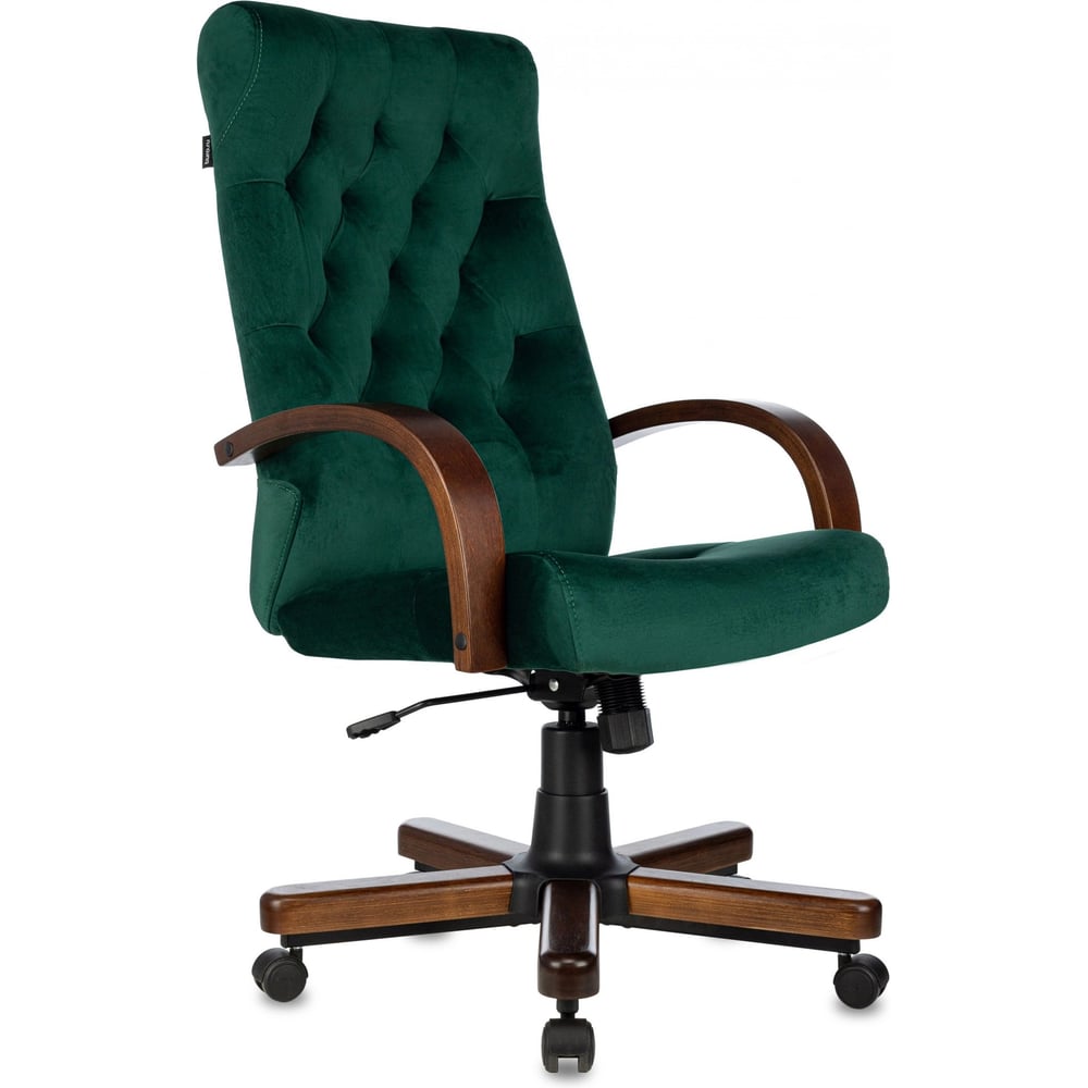 Изображение товара Кресло руководителя Бюрократ T-9928WALNUT Fabric зеленый Italia Green, крестовина металл/дерево 1932029