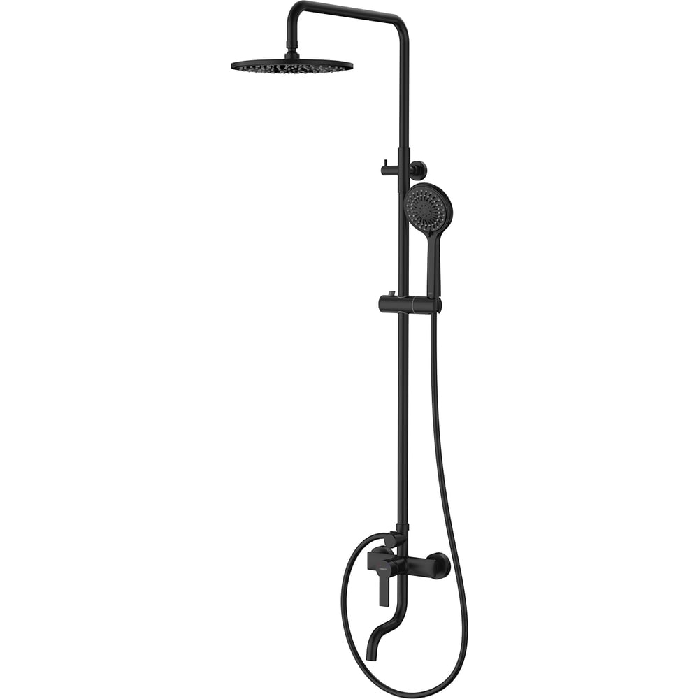 Изображение товара Душевая система Milardo Stripe STRBL5FM06 - черный матовый, 5 режимов леек