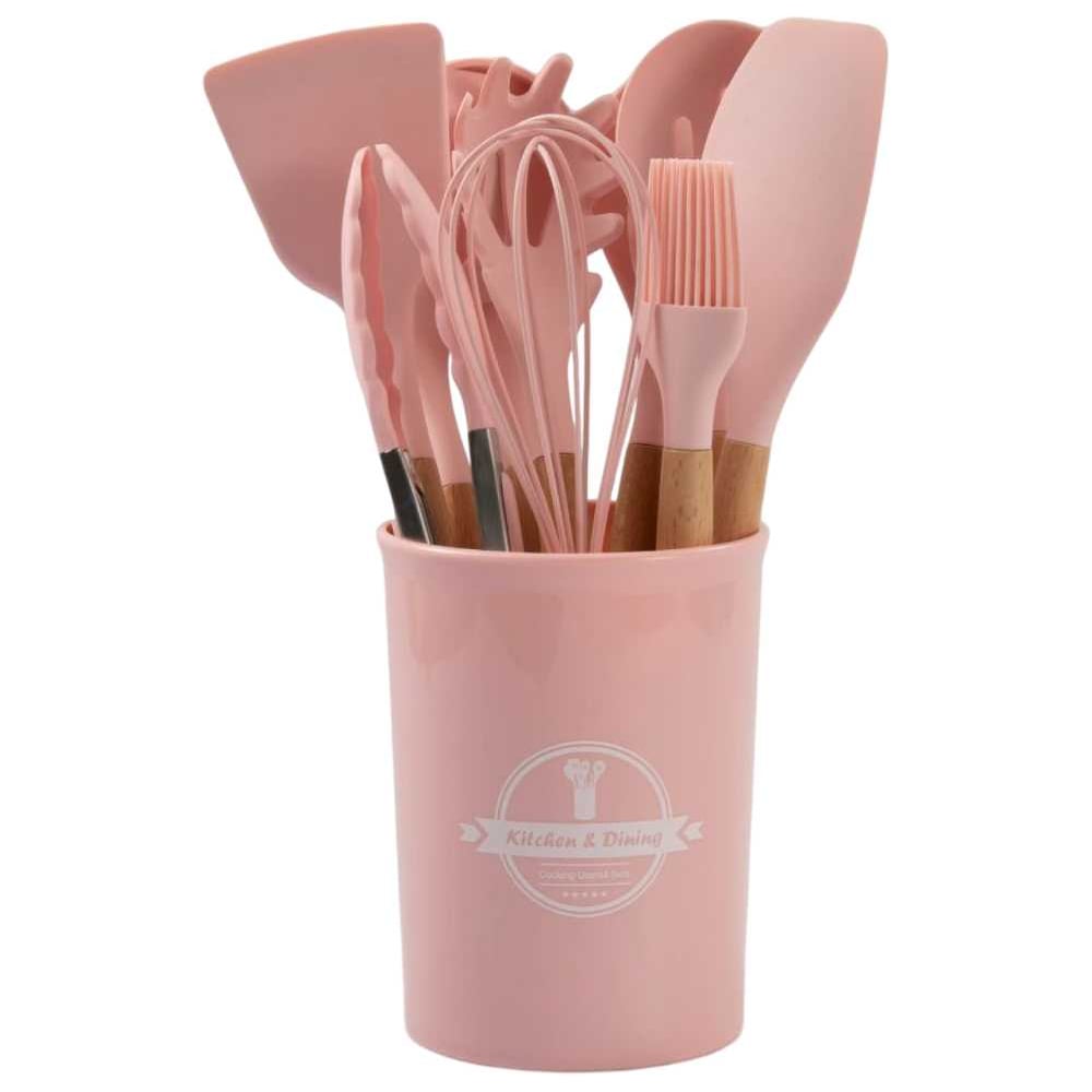 Изображение товара Набор кухонных принадлежностей силиконовый ТТ-Урал 12 предметов розовый УТ-00021169