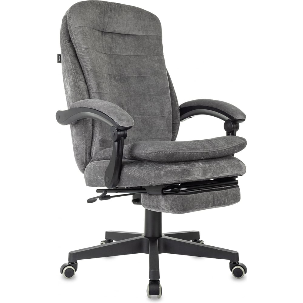 Кресло руководителя Бюрократ T-9950MSG-F Fabric серый Light-19, крестовина пластик, подставка для ног 2058930