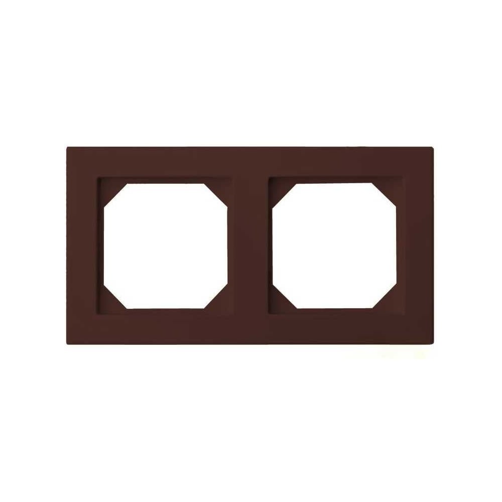 Изображение товара Рамка двухместная LIREGUS коричневая SLIM (Универсальный Монтаж)  EPSILON 28-152