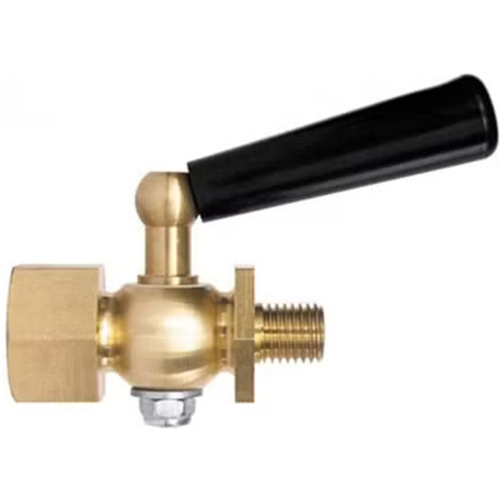 Изображение товара Кран для манометра трехходовой РОСМА М12x1.5 Ру25 латунный, с фторопластовой прокладкой и натяжной гайкой D070-12438