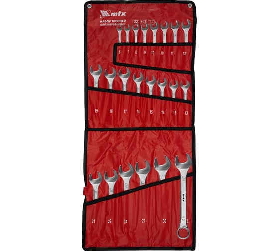 Изображение товара Набор ключей комбинированных MTX 6-32 мм, 22 шт., кованые, матовый хром 15415