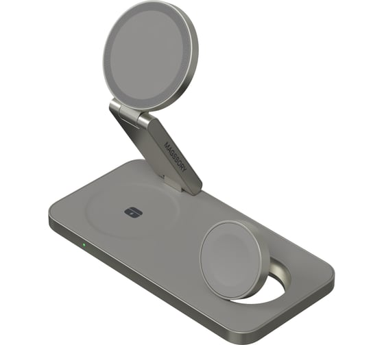 Изображение товара Складное беспроводное зарядное устройство MAGSSORY 3 в 1 Yoga для Samsung, с магнитами, с поддержкой Qi2, titanium WCH017t