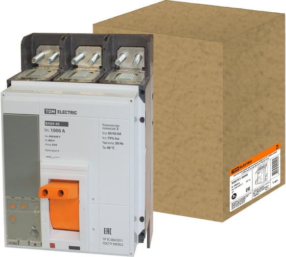 Изображение товара Автоматический выключатель TDM ELECTRIC ВА89-40 3Р 1000А 65кА SQ0751-0058