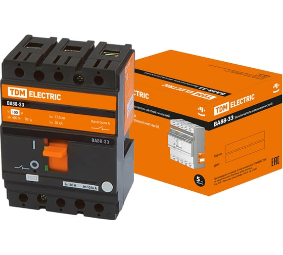 Изображение товара Автоматический выключатель TDM ELECTRIC ВА88-33 3Р 100А 35кА SQ0707-0011