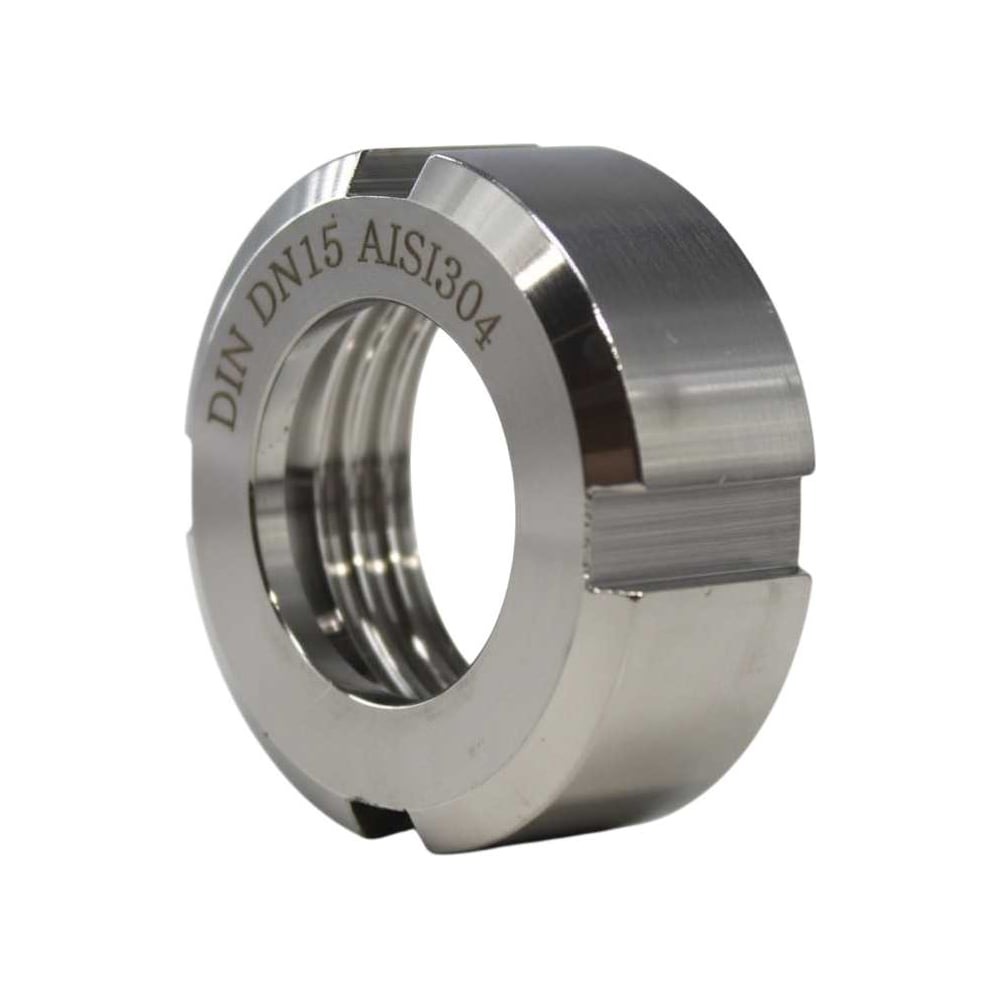 Изображение товара Шлицевая гайка NEWKEY AISI 304, DIN 11851, DN15 NK-SN15/4 Изображение товара Шлицевая гайка NEWKEY AISI 304, DIN 11851, DN15 NK-SN15/4