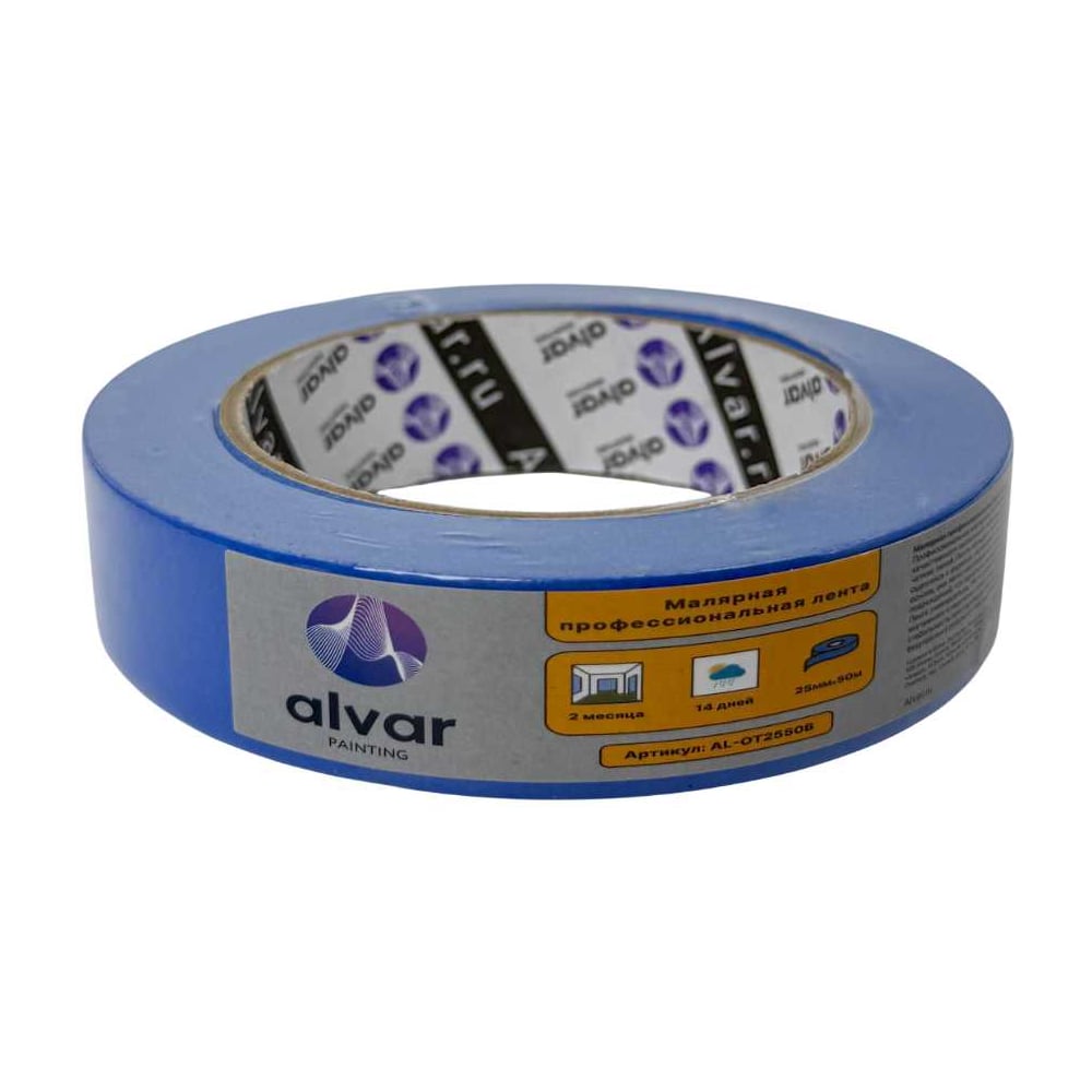 Изображение товара Alvar уф-и атмосферостойкая лента 25 мм x 50 м, синяя (AL-OT2550B)