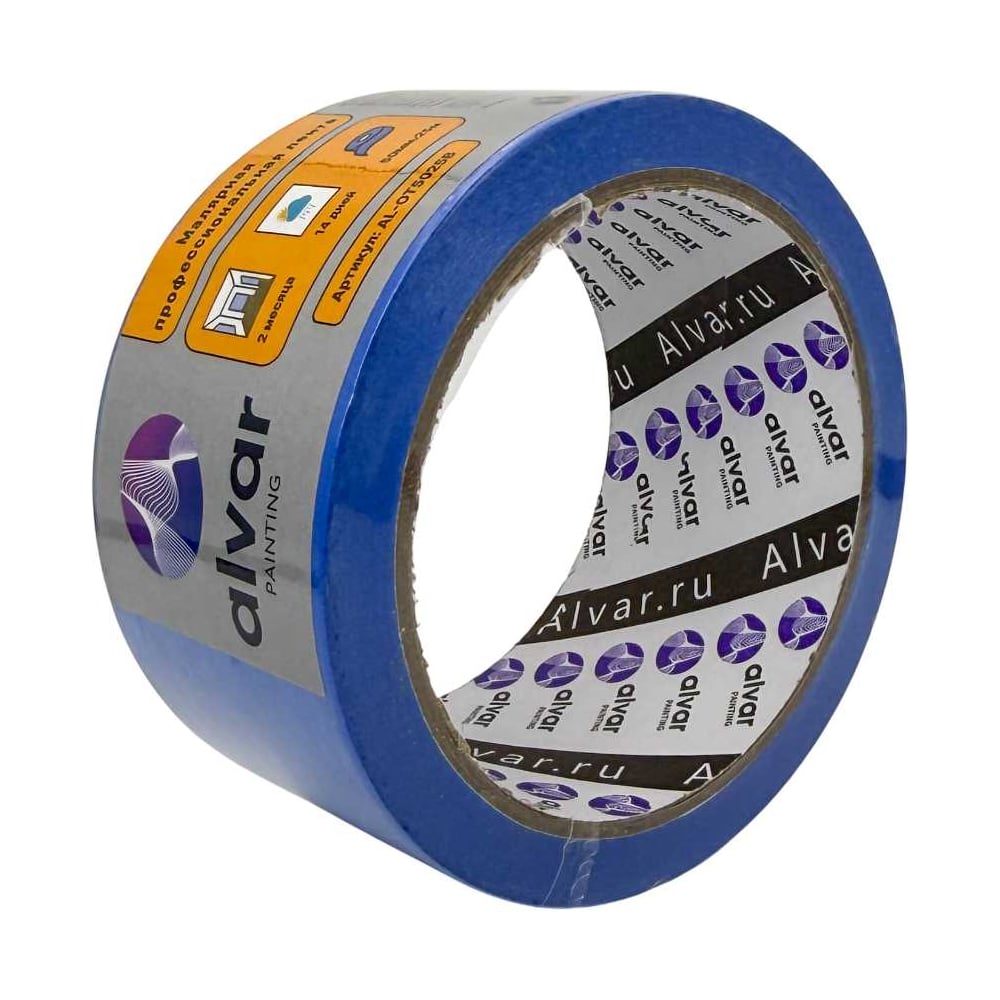 Изображение товара Малярная профессиональная лента УФ- и атмосферостойкая, 50 мм, 25 м, синяя Alvar AL-OT5025B