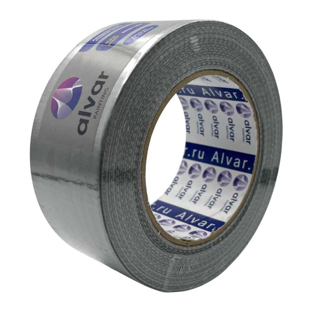 Изображение товара Армированная клейкая лента Alvar 50мм, 50м, 150 микро, серебристая AL-DT4850