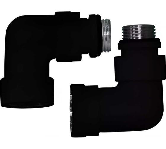 Изображение товара Угловое соединение ООО ПКФ Сварком со сгоном 3/4 х 1/2 гш для полотенцесушителя (Черный матовый) (уп/1шт) СанТех s061618