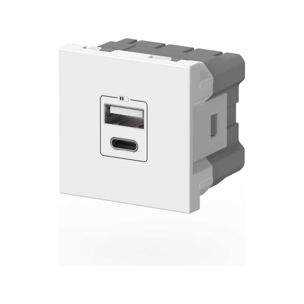 Изображение товара Розетка зарядного устройства Type A+C ELBI Moda Vox белый, с заземлением, 5V, 2.4A M+C 611-040232-335