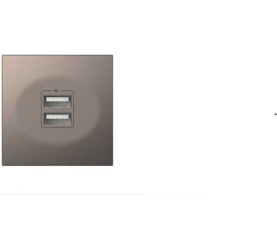 Изображение товара Розетка USB двойная ELBI Zena Vega антрацит, 5V, 2.1A M+K 609-014000-143