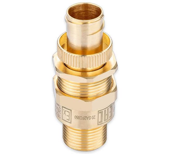 Изображение товара Кабельный ввод взрывозащищенный SURYAKOTI CAST 20-050 SA2FC1M для небронированного кабеля диаметром 6.5-14 мм, с одиночным уплотнением, для гофры с внутр.диаметром 15.5 мм, ввод.резьба M20x SN0300600