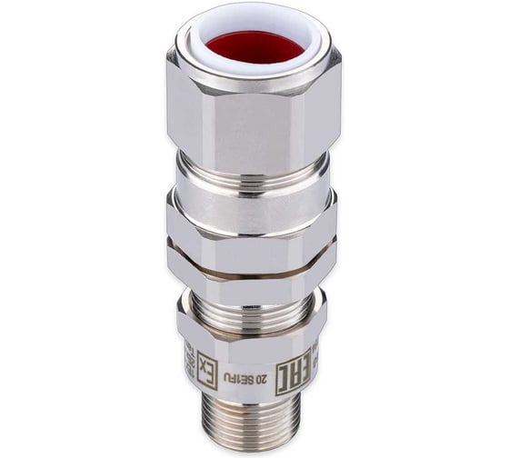 Изображение товара Кабельный ввод взрывозащищенный SURYAKOTI CAST 20 SE1FU2M для бронированного кабеля диаметром 6.5-14 / 12.5-21 мм, с двойным уплотнением, ввод.резьба M20x1.5, никелированная латунь, -60 SN0201700