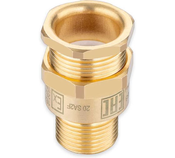 Изображение товара Кабельный ввод взрывозащищенный SURYAKOTI CAST 20 SA2F1M для небронированного кабеля диаметром 6.5-14 мм, с одиночным уплотнением, ввод.резьба M20x1.5, латунь, -60C-+125C, IP66 SN0100300