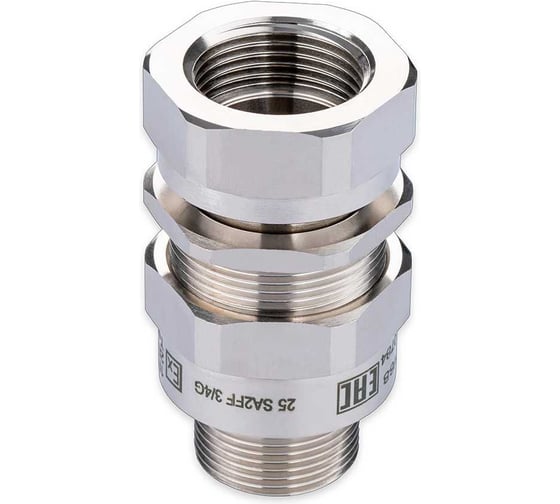 Изображение товара Кабельный ввод взрывозащищенный SURYAKOTI CAST 25 SA2FF2M 3/4G, для небронированного кабеля диаметром 11-15 мм, с одиночным уплотнением, для трубы с нар.резьбой 3/4G, ввод.резьба M25x1 SN0401700