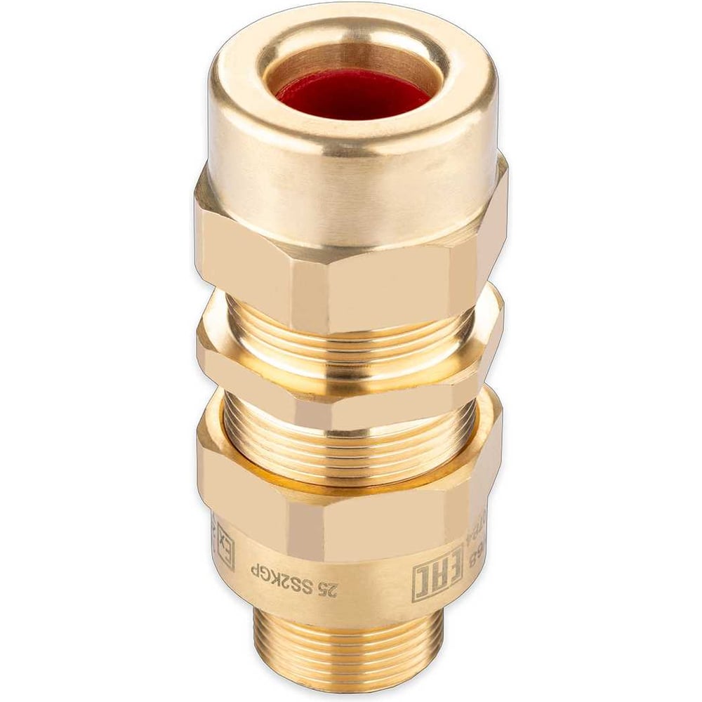Изображение товара Кабельный ввод взрывозащищенный SURYAKOTI CAST 25 SS2KGP1M для небронированного кабеля диаметром 11-20 мм, с двойным уплотнением, ввод.резьба M25x1.5, латунь, -60C-+125C, IP66 SN0600500