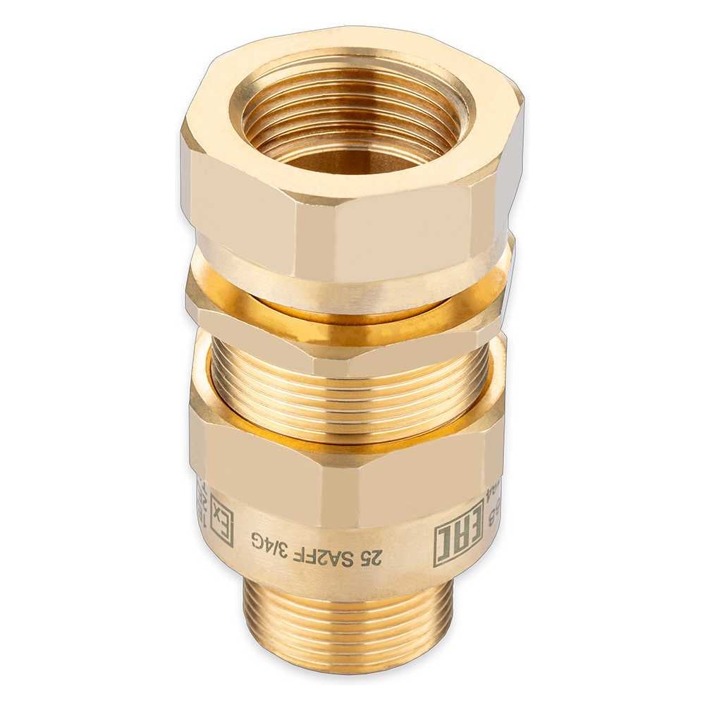 Изображение товара Кабельный ввод взрывозащищенный SURYAKOTI CAST 25 SA2FF1M 3/4G, для небронированного кабеля диаметром 11-15 мм, с одиночным уплотнением, для трубы с нар.резьбой 3/4G, ввод.резьба M25x1 SN0400400