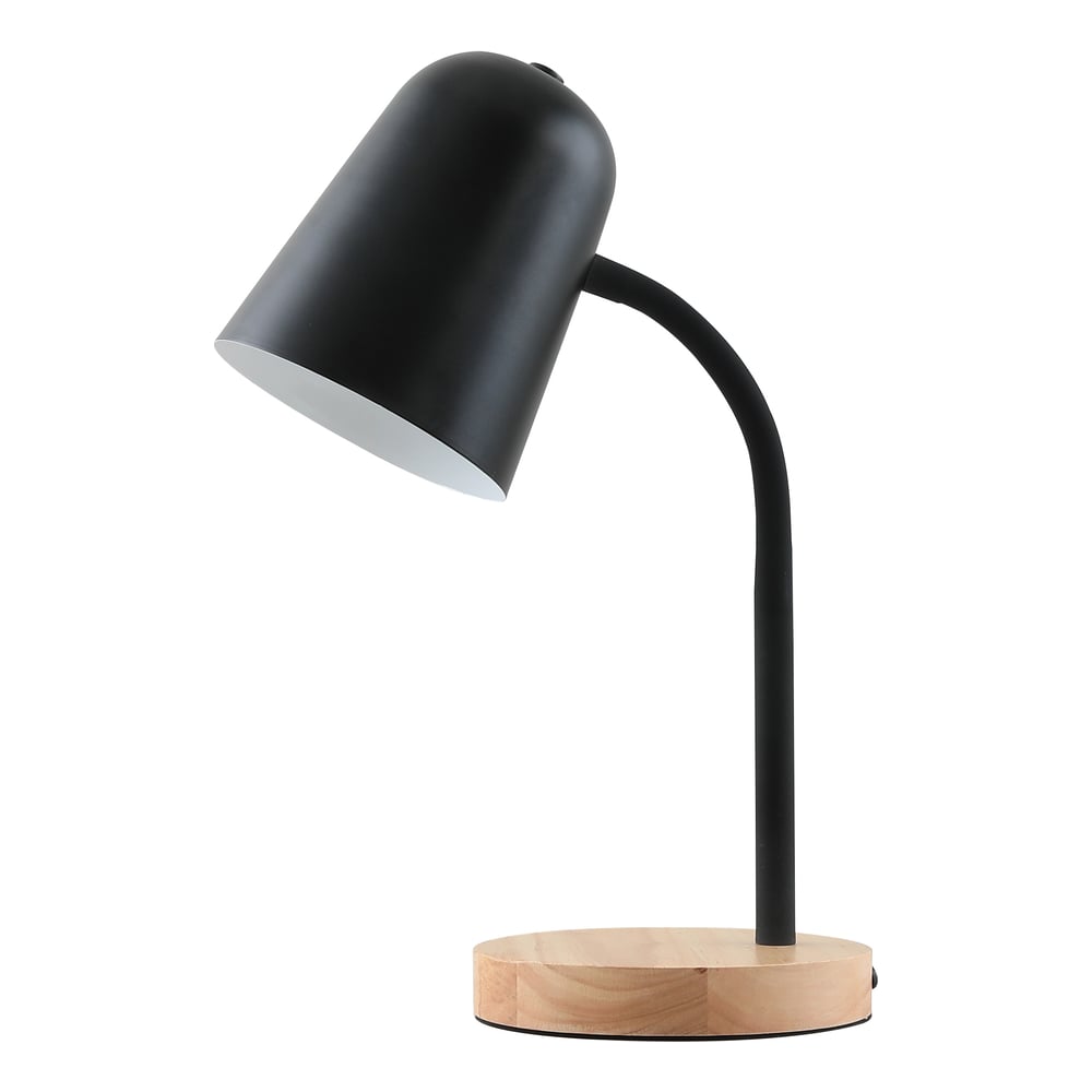 Изображение товара Настольная лампа Camelion KD-434 C02 с черным и деревянным дизайном