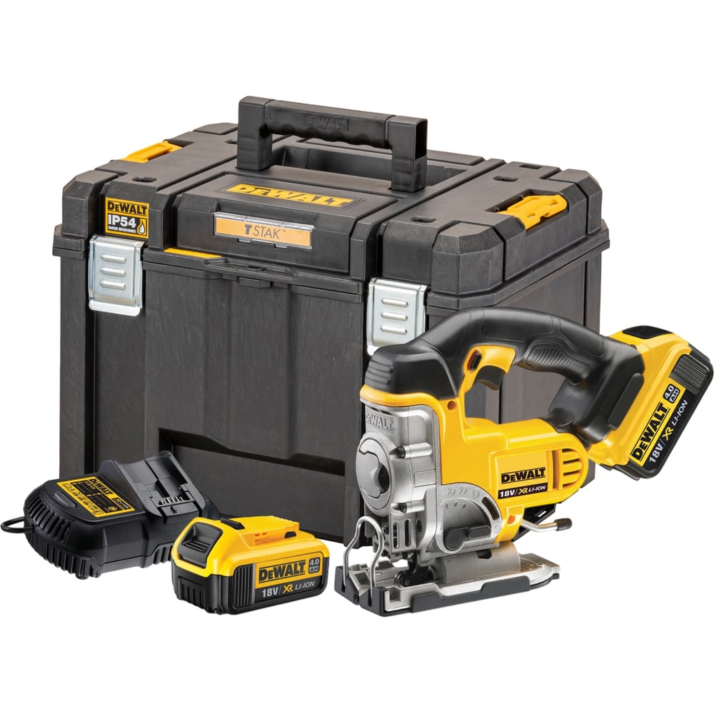 Изображение товара DEWALT DCS331M2 Аккумуляторный лобзик 18В 3000 ход/мин 26 мм комплект 2 акб 4 Ач и ЗУ кейс