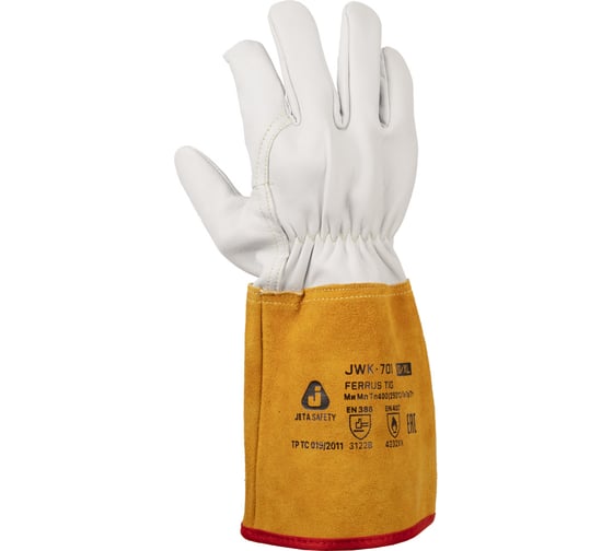 Изображение товара Краги для TIG сварки Jeta Safety из спилковой кожи с подкладкой, размер 10/XL JWK-701-XL