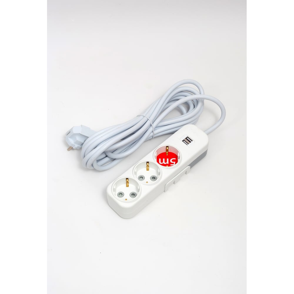 Изображение товара Удлинитель ELBI Myra с заземлением, 3вх, с защитными шторками, 5м, 3x1.5 527-010205-321