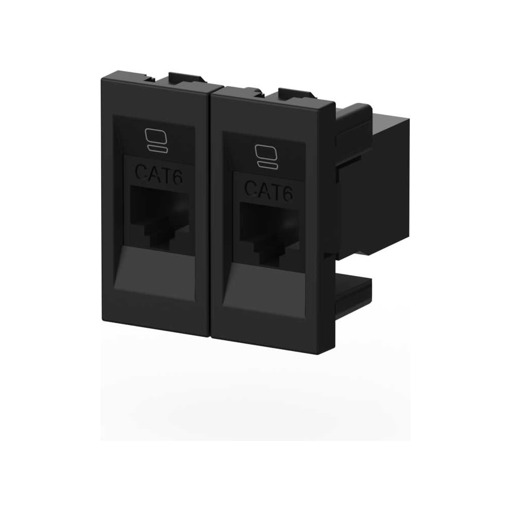 Изображение товара Розетка 2-я компьютерная (CAT 6) ELBI Moda Vox Vantablack M+K 611-044832-248