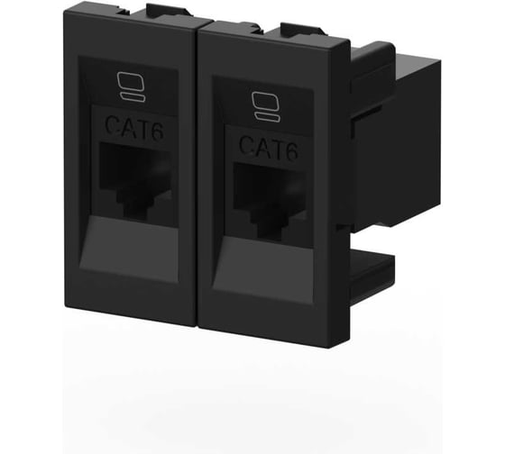 Изображение товара Розетка 2-я компьютерная (CAT 6) ELBI Moda Vox Vantablack M+K 611-044832-248