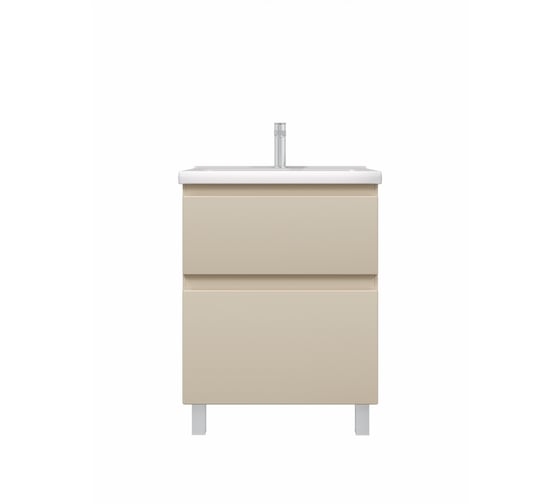 Изображение товара Тумба с раковиной RUVANN STELLO 60 + Миранда 60 в ванную напольная, cappuccino Т.STELLO-CA.П-60Н-KIT-MIR