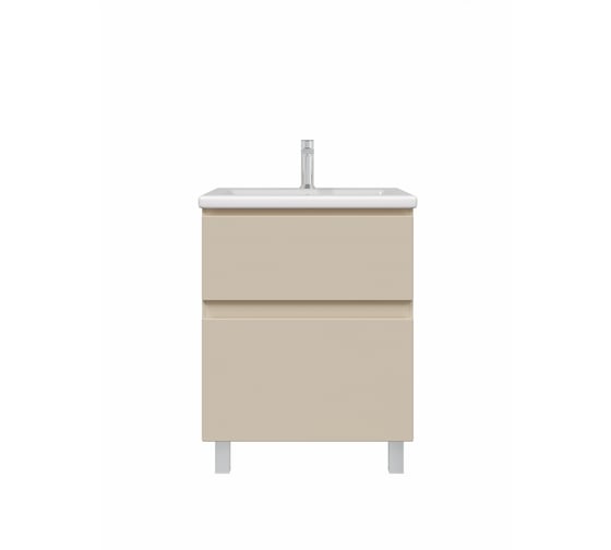 Изображение товара Тумба с раковиной RUVANN STELLO 60 + Como 60 в ванную напольная, cappuccino Т.STELLO-CA.П-60Н-KIT-COM