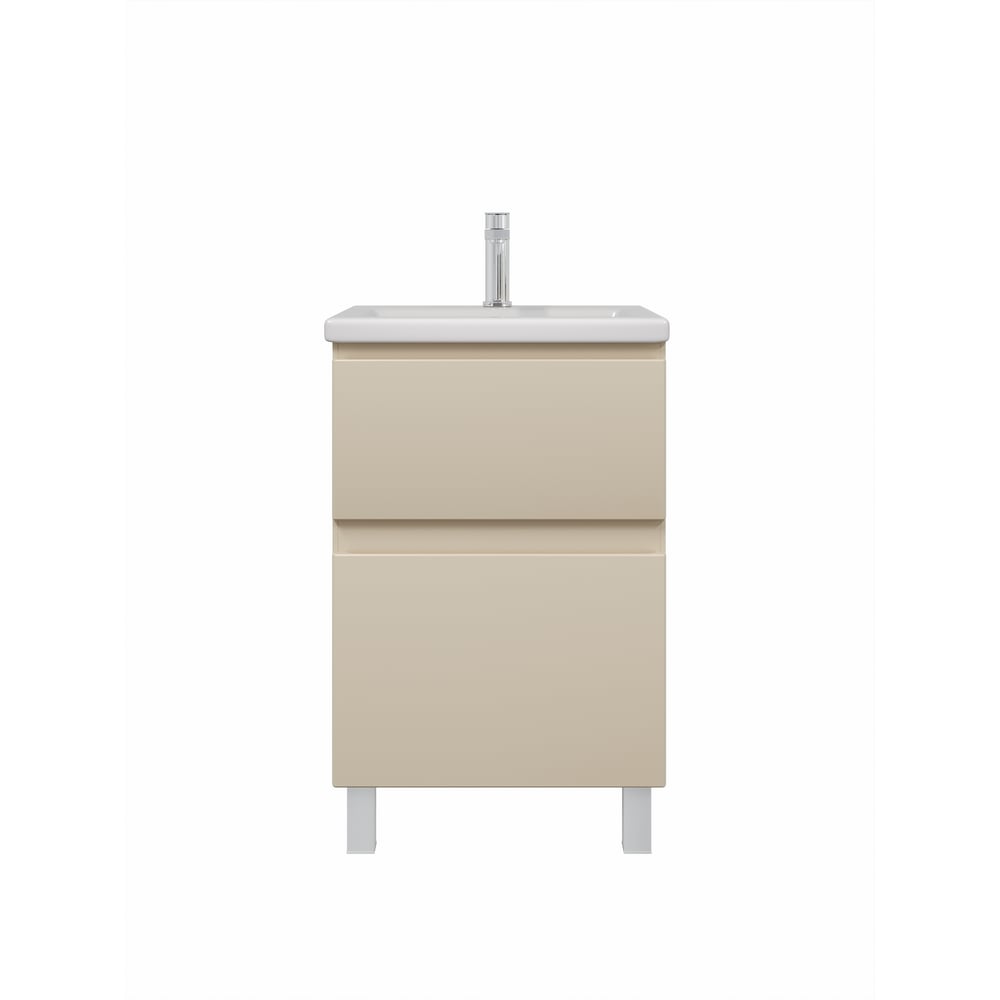 Изображение товара Тумба с раковиной RUVANN STELLO 50 + Moduo 50 в ванную cappuccino