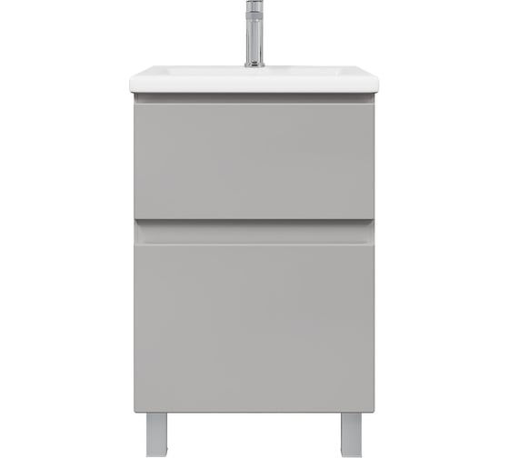 Изображение товара Тумба с раковиной RUVANN STELLO 50 + Como 50 в ванную напольная, грей Т.STELLO-GR.П-50Н-KIT-COM