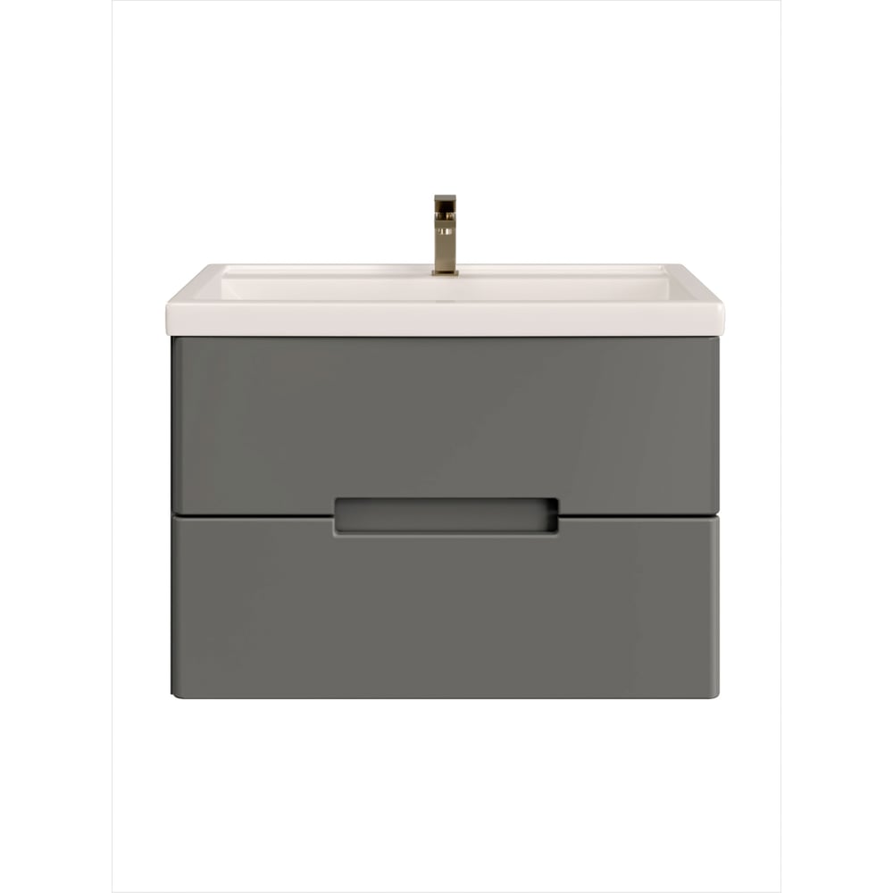 Изображение товара Тумба с раковиной RUVANN YUVA 100 + Фостер 100 - графит софт, белая керамическая раковина