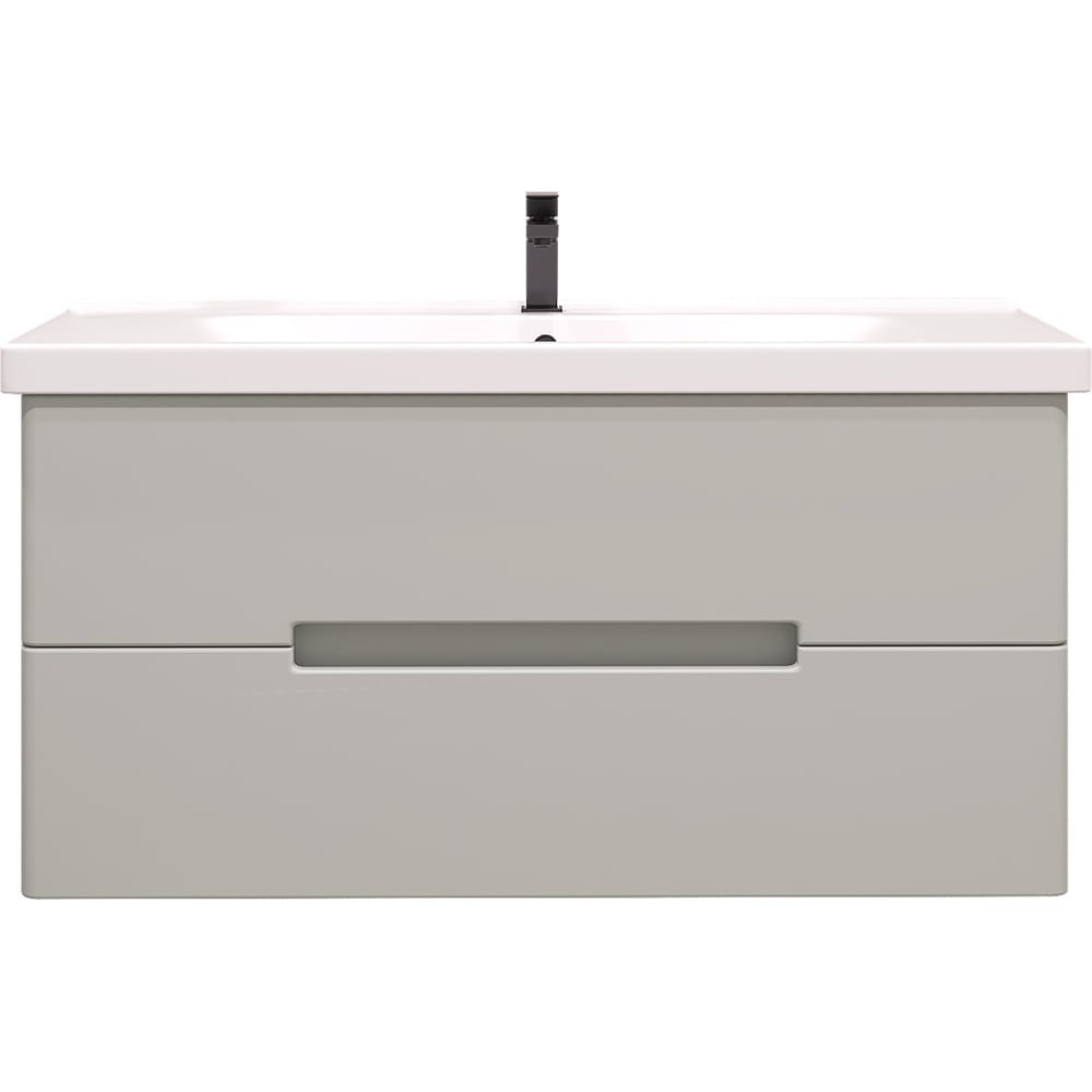 Изображение товара Тумба с раковиной RUVANN KANI 100 + Гармония 100 в ванную подвесная