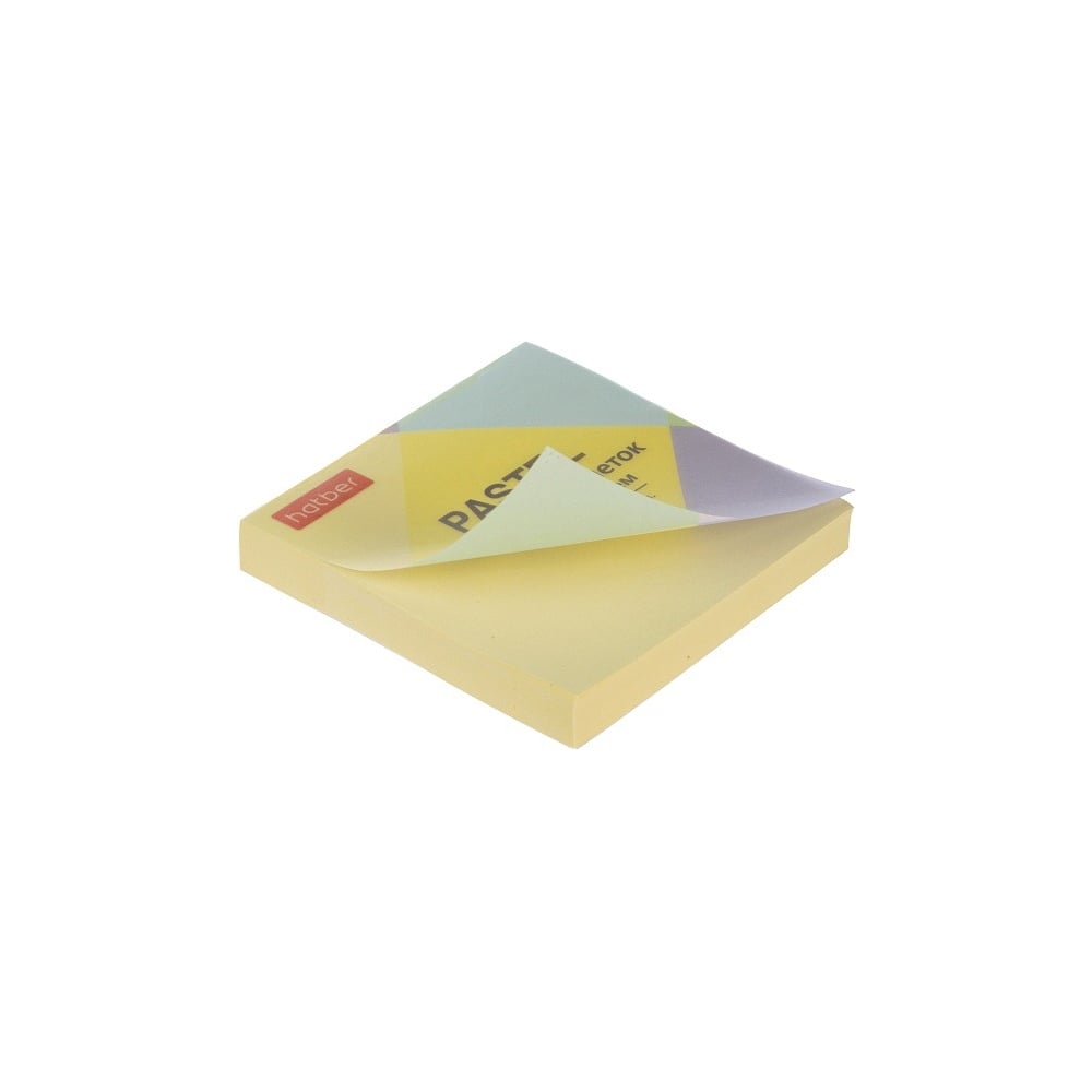 Изображение товара Бумага для заметок Hatber PASTEL 75х75мм, 100л, с клеевым краем, желтая 090320