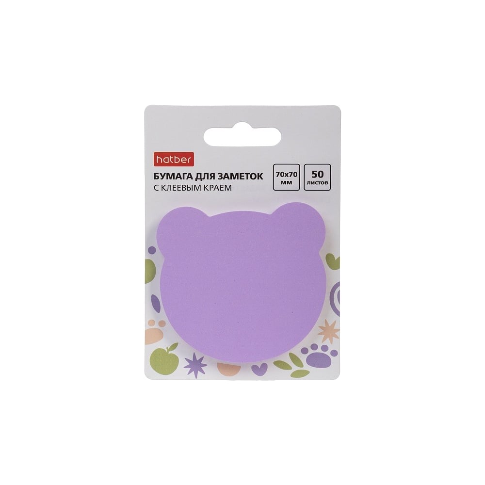 Изображение товара Бумага для заметок Hatber Teddy 70x70 50л с клеевым краем