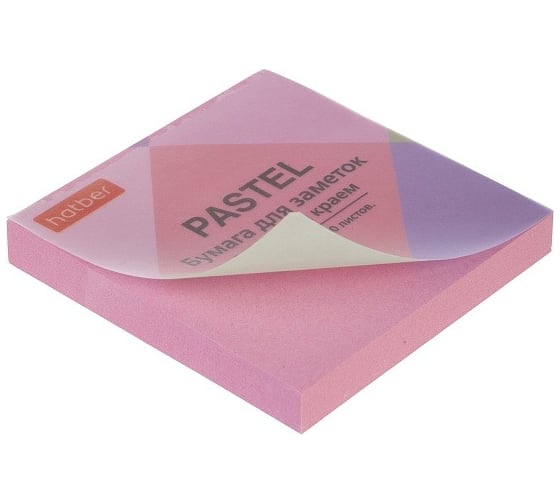 Изображение товара Бумага для заметок Hatber PASTEL 75х75мм, 100л, с клеевым краем, розовая 090321