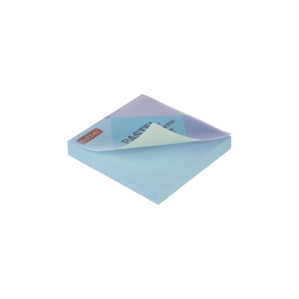Изображение товара Бумага для заметок Hatber PASTEL 75х75мм, 100л, с клеевым краем, голубая 090318