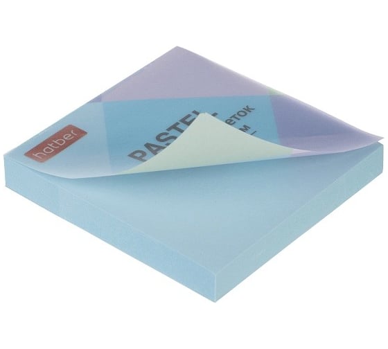 Изображение товара Бумага для заметок Hatber PASTEL 75х75мм, 100л, с клеевым краем, голубая 090318