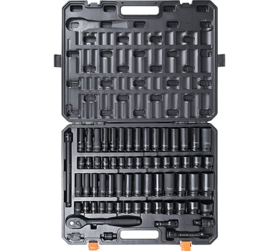 Изображение товара Набор головок ударных Airline 1/2"DR 6гр. 65пр. универсальный (10-24мм, 3/8"-1-1/4") пласт.кейс. ATAS162