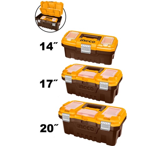 Изображение товара Набор пластиковый ящиков INGCO 3 шт PBXK0302