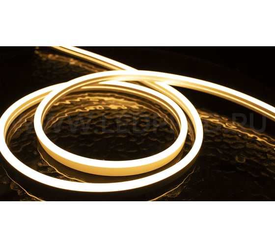 Изображение товара Неон тонкий DIAMOND LED 12V (5 п.м.) теплый белый NEON-8X16-SIL-DC12-WARM WHITE-10mm-MEN