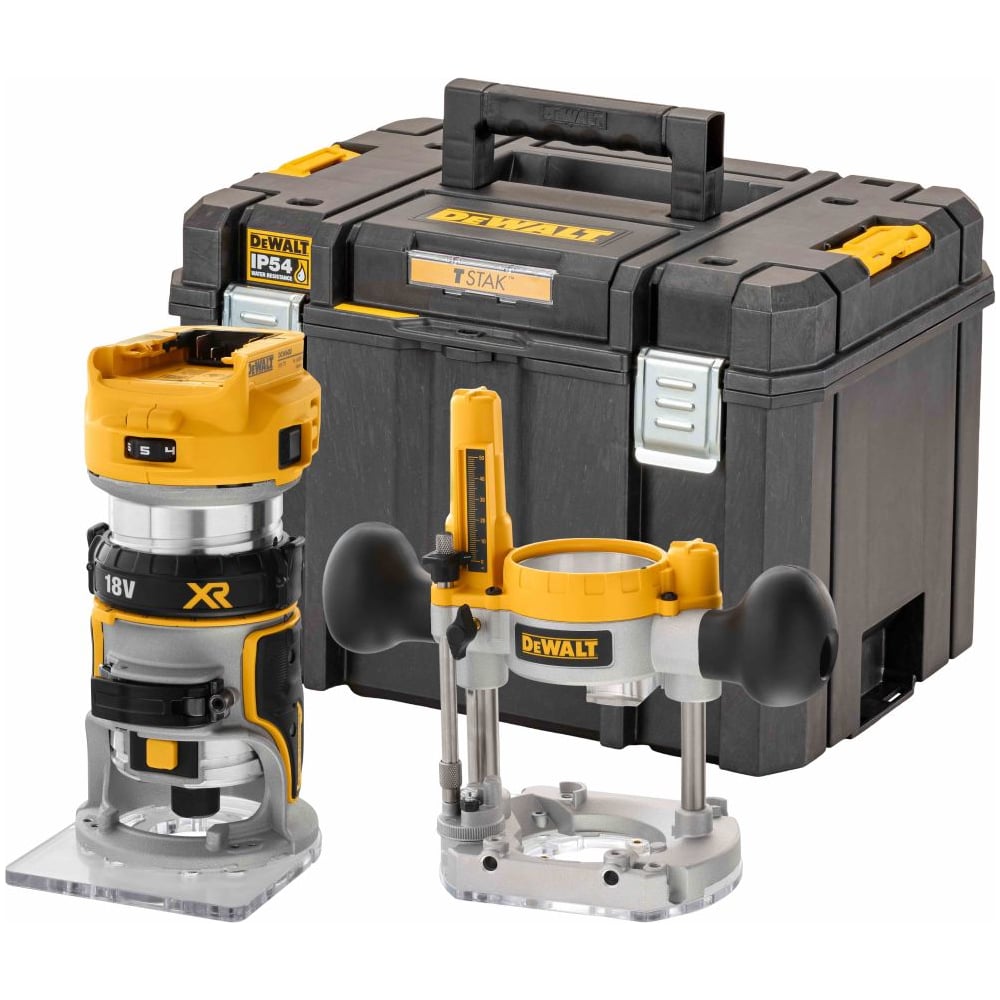 Изображение товара Аккумуляторный вертикальный фрезер Dewalt DCW604NT, 18В, 25500 об/мин, 55мм, без АКБ и ЗУ, в кейсе TSTAK DCW604NT-XJ