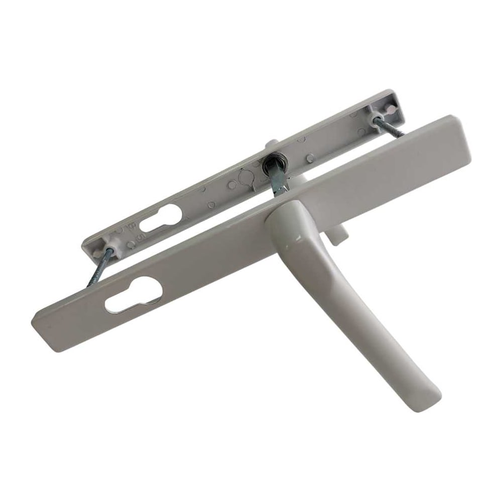 Изображение товара Гарнитур нажимной подпружиненный Метизик АГАТ 26/85/10 (2 винта), белый, квадратные углы 8605