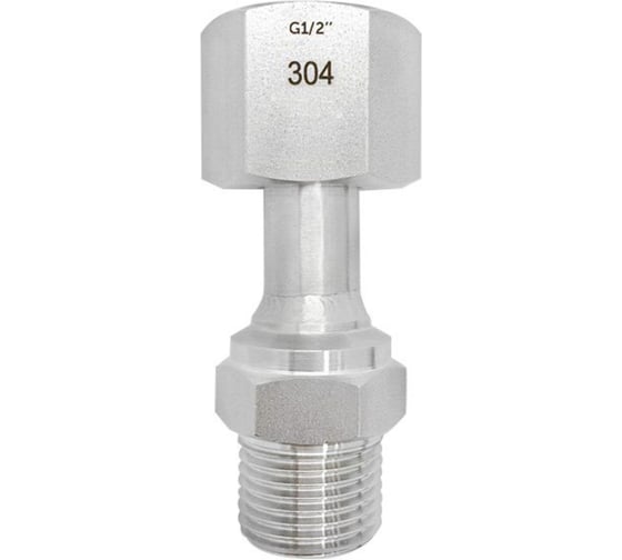 Изображение товара Фитинг с накидной гайкой РОСМА Ру400, нержавеющая сталь, ВР/накидная гайка G1/2 D070-03638